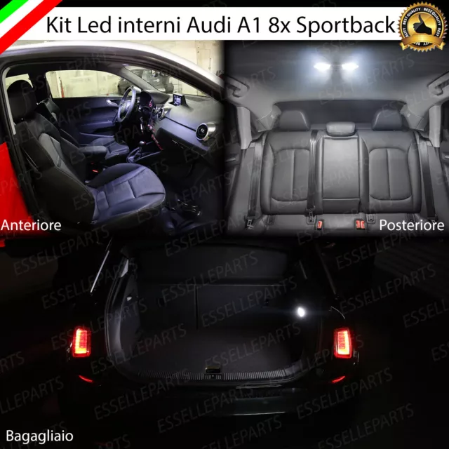Kit Led Interni Audi A1 Plafoniera  Anteriore + Posteriore + Bagagliaio 6000K