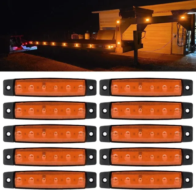 10x LED 24V Seitenmarkierungsleuchten Orange Lkw Anhänger Bus Wohnmobil  Fahrwerk