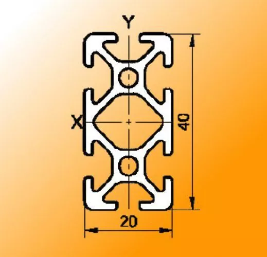 Aluminiumprofil 20x40  I- Typ Nut 5 - Standardlängen