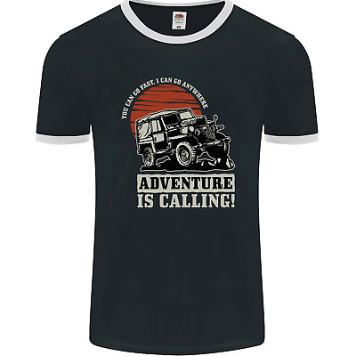 Adventure Is Calling 4X4 Off Roading Road Mens Ringer T-Shirt FotL