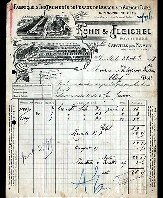 Jarville (54) Usine Scierie / Pesage & Machines Agricoles "Kuhn & Fleichel" 1908