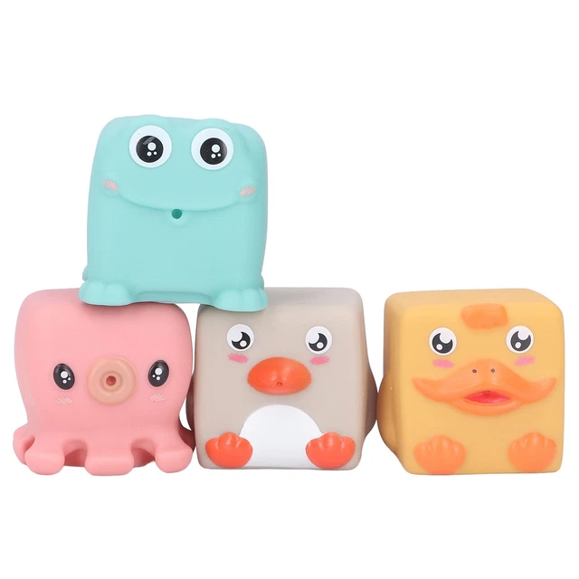 Squeezing Soft Toys 3D Pattern Stacking Building Blocks Teether Animal