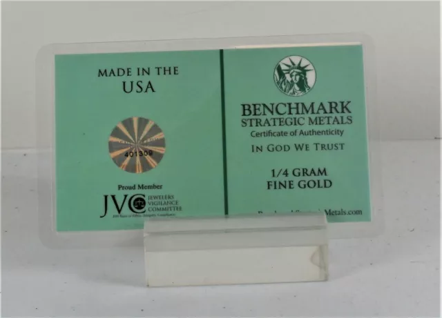 1/4 Gram Pure Fractional Pure 999 Gold Bar Actual Wealth You Can Hold B2 2