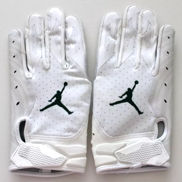 Nike Jordan Jamal Adams Vapor Jet 6.0 Football Gloves Mens XL White/Green