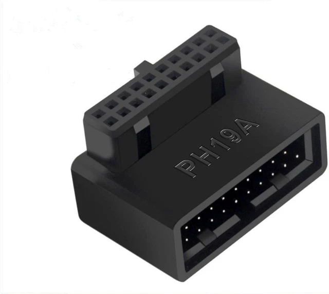 SHANFEILU USB 3.0 90 Degree Motherboard Adapter 19 Pin/20 Pin Male to Female L