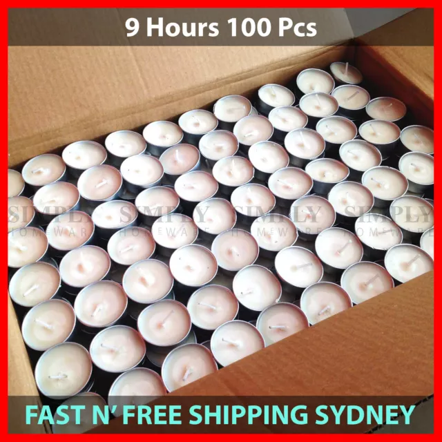 Tea Light Candles 9 Hour 100pcs Bulk Tealight Candle Tea Lights Tealights White