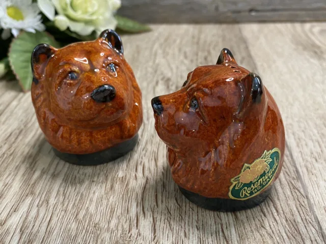 Rosemeade Dog Salt And Pepper Shakers Cute Ceramic Glazed Excellent Condition