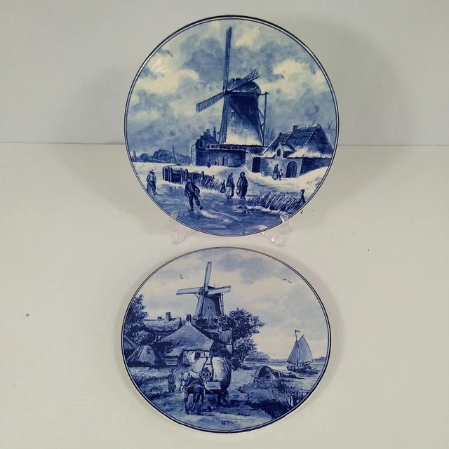 Winter Summer Landscape Dutch Hague School Pot Stand Plant Stand Delft Style