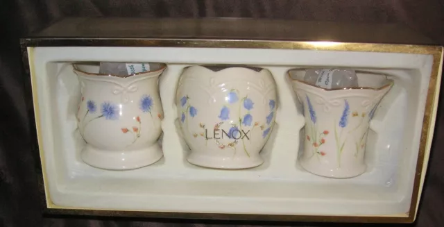 Classic Lenox set of 3 Floral Votive Candle Holders NEW