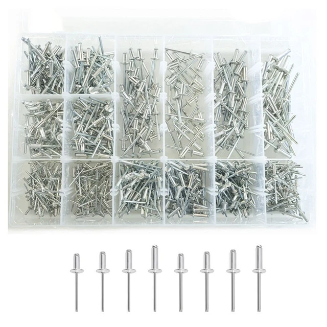 620 PCS Aluminum Blind Rivets Blind Rivet Assortment Kit  Indoor and Outdoor