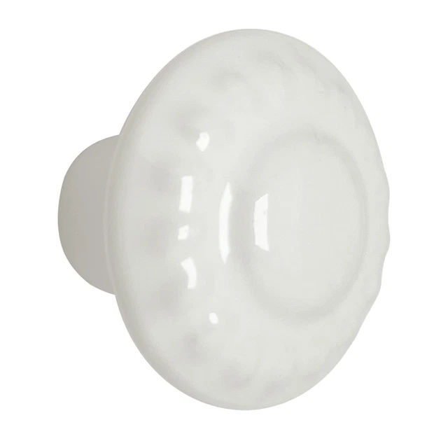 Bouton d'armoire à champignons résidentiels en céramique Amerock BP1321W 1-3/8 diamètre blanc