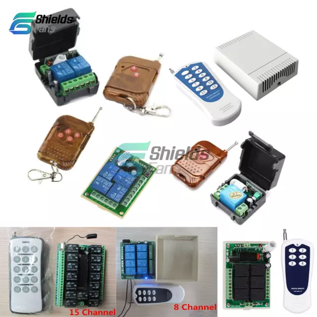 1/2/4//6/8/12/15 Channel Wireless RF Remote Control DC 12V Transmitter+ Receiver