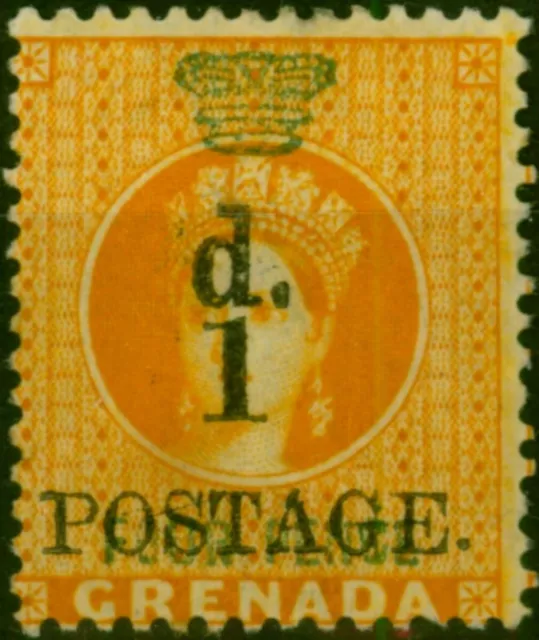 Grenada 1886 1d on 4d Orange SG39 Fine MM