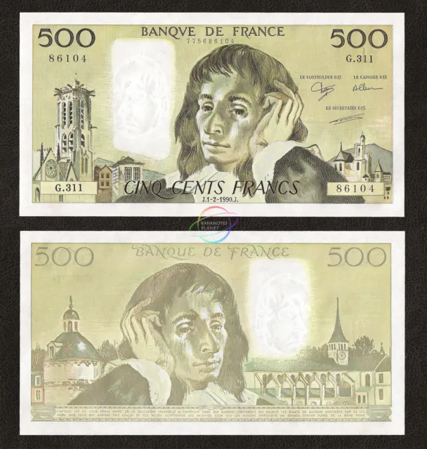 FRANCE 500 Francs 1990 P-156g UNC Uncirculated