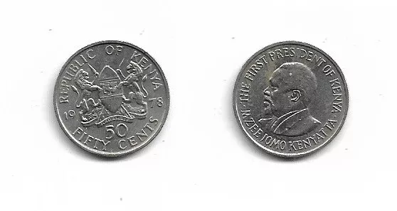 M15 .  Kenya . 50 Cents .1978 .