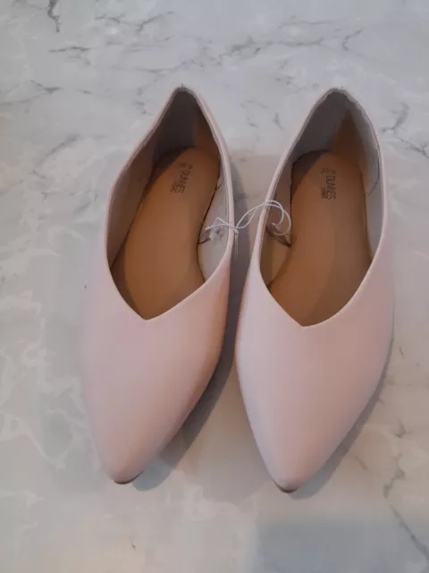 Ladies Shoes Size UK 6 Dunnes Store Blush Nude Flat Pointed Toe New