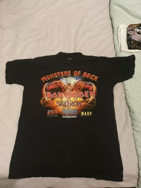 Monsters Of Rock T Shirt 1992 Iron Maiden Donington Park Large