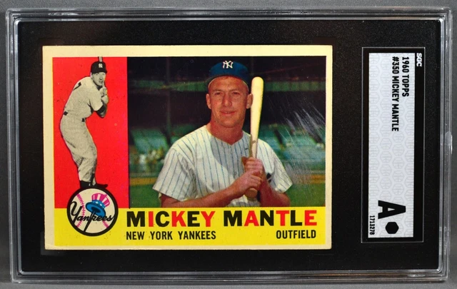 1960 Topps Mickey Mantle SGC A AUTHENTIC NEW YORK YANKEES CARD #350 1960 Topps Mickey Mantle SGC A AUTHENTIC NEW YORK YANKEES CARD #350