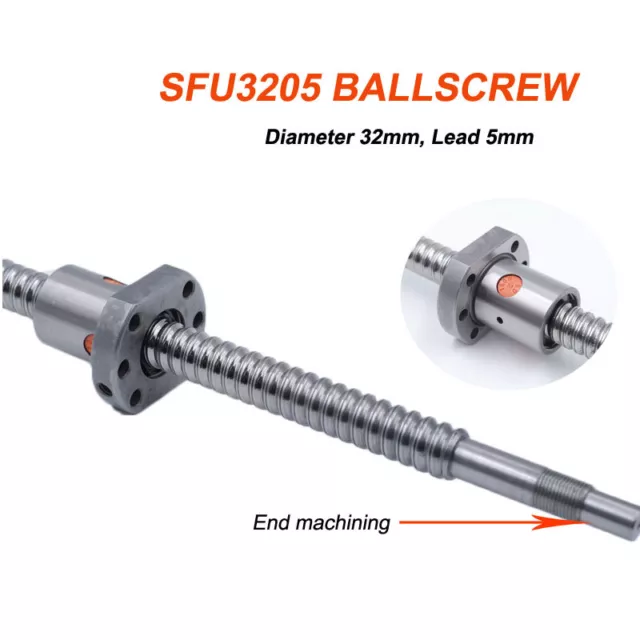 Ballscrew SFU3205 Rolled Ball Screw Ballnut End Machining 500/600/1000mm CNC