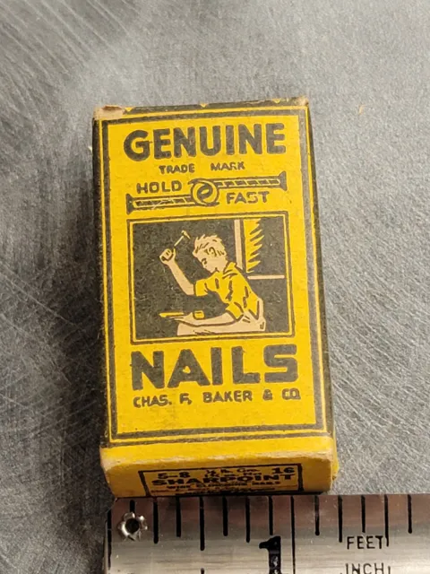 Vintage shoe sole nails advertising hold fast chas f baker & co boston MA  5-8S