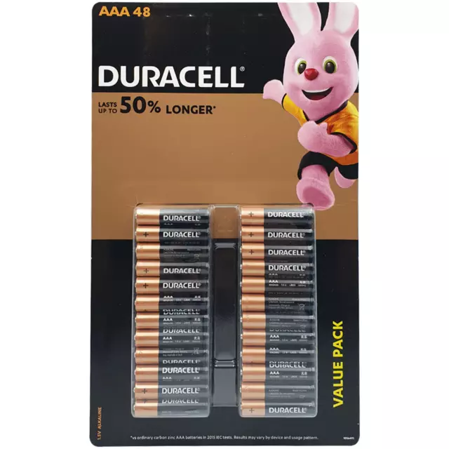 Duracell Coppertop AAA Battery Alkaline Batteries 48pk 1.5V Genuine AU Stock New