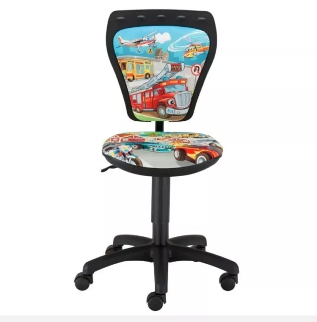 Jungen Drehstuhl Cartoon Auto Flugzeug Motiv bunt Kids Schreibtisch Kinder Büro