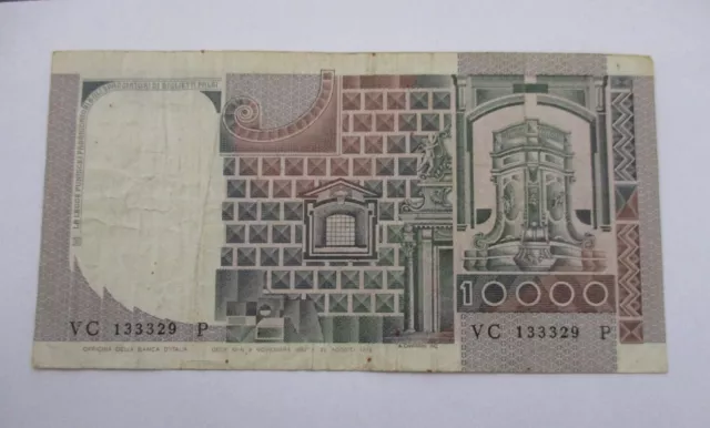 Billet Italie 10.000 Lires Banque D'italie 1982 2