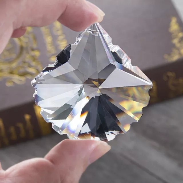 Set 10 Clear Crystal Drops Pendulum Faceted Pendants Chandelier Lamp Prisms 50mm