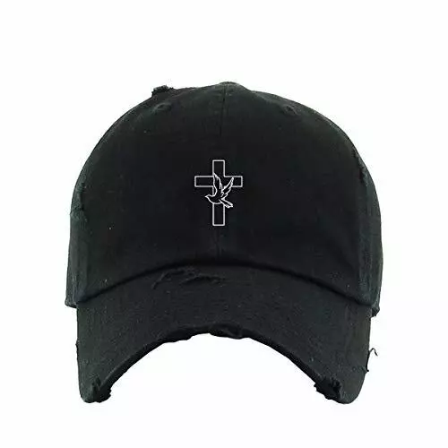 Religious Cross Vintage Baseball Cap Embroidered Adjustable Distressed Dad Hat