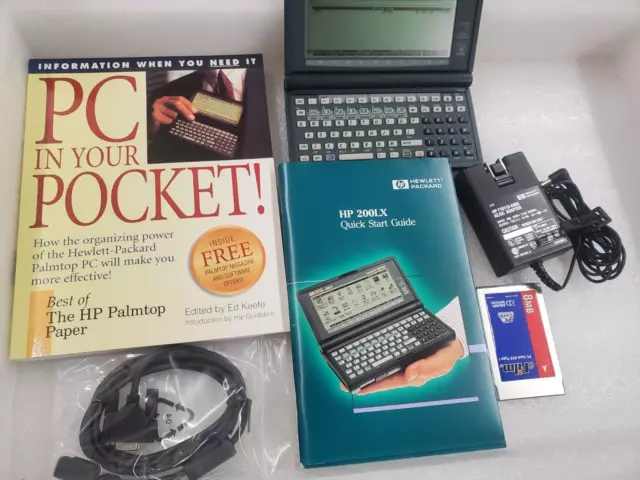 Vintage RARE HP 200LX Palmtop 5MB RAM DoubleSpeed DOS w/ Accessories Refurbished