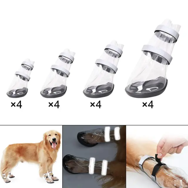 4 Pezzi Scarpe per Cani Stivali da Pioggia Antiscivolo Protezione per Zampe