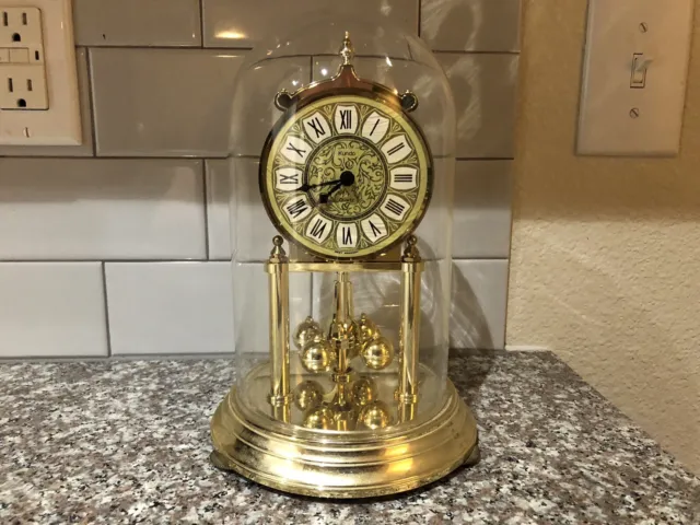 Vintage Kundo 400 Day Anniversary Dome Glass Clock Germany