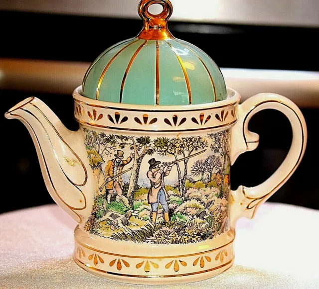 Sadler Teapot Sporting Scenes of the 18th Century Shooting Staffordshire England 2
