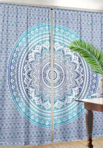 Rideaux Fenêtre / Porte Mandala Indien Mural Panneau Hippie Pièce Déco Art