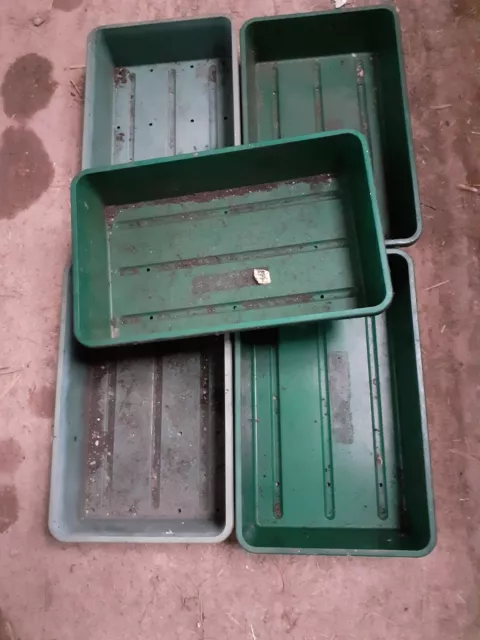 5 Plastic Heavy Duty Seed Trays / Potting Trays With Holes