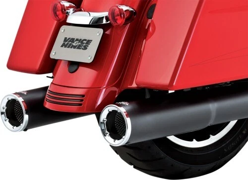 Vance &amp; Hines 46463 4-1/2in. Hi-Output Slip-Ons - Black Black | Chrome Steel