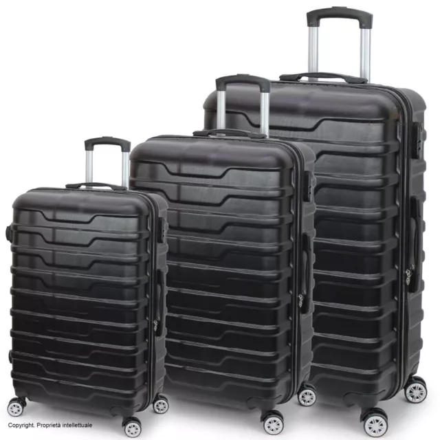 Valigia Grande Media Piccola Set Trolley 55cm  8 RUOTE ABS Bagaglio a Mano ORMI