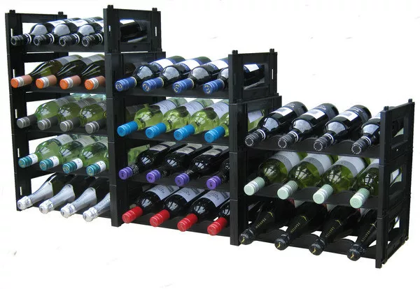 48 Bottle EziRak BLACK Modular Wine Rack - Free Postage Australia wide