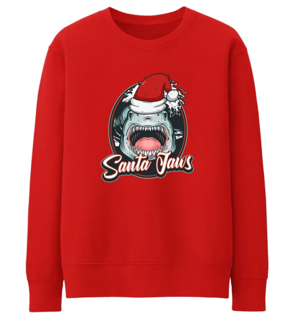 Unisex Santa Jaws Sweatshirt Funny Christmas Present for Him or Her Jumper Day