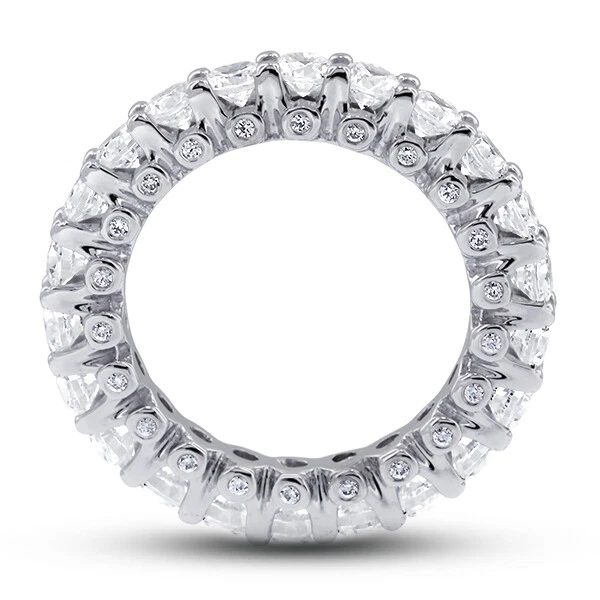 3 1/2 CT I VS2 Round Cut Natural Certified Diamonds 14k Gold Eternity Band