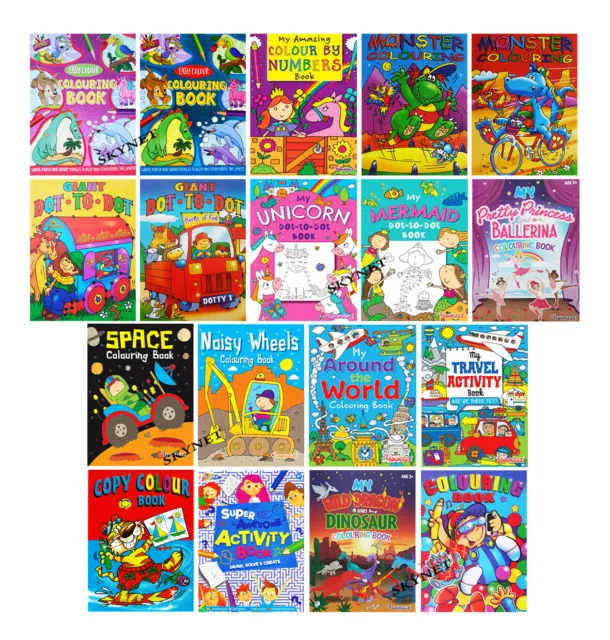 Kids Children Colouring Books Sticker Fun Activity Book GIRLS & BOYS LEARNING 3+