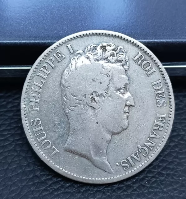 Louis Philippe 5 Francs 1831B Rouen Argent type Tiolier Tranche En Creux 24,5 Gr