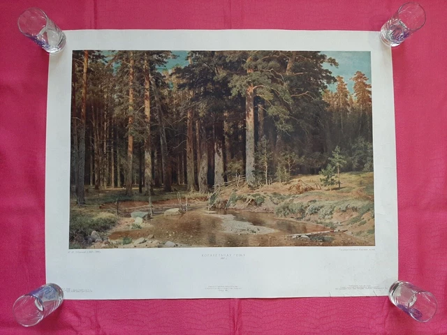 Poster vintage sovietico - Boschetto di navi. URSS Mosca 1955. Originale.