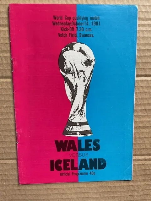 Wales V Iceland 1981 World Cup Qualifier at Swansea