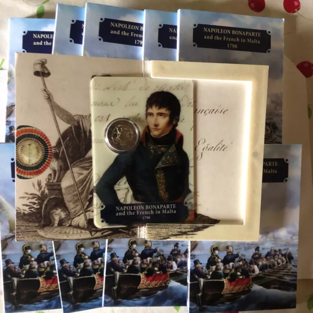 10 X 2 euro Malte 2023 BU € - arrivé Napoleon Bonaparte and the French coin card