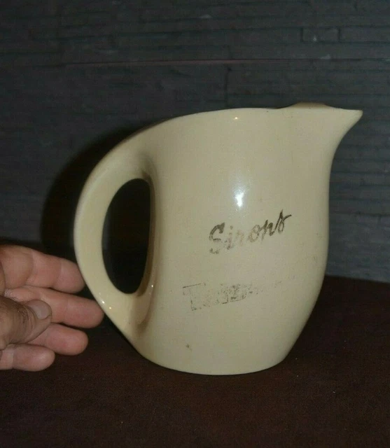 Ancienne carafe en grés, cruche pichet "Sirops TEISSEIRE" (Bistrot)
