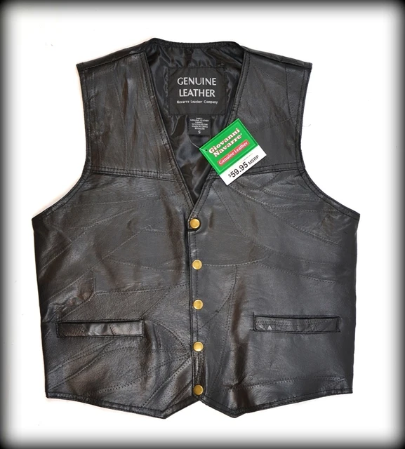 Gilet Jacket En Jean Denim Noir – Marque MCS – Tailles M à 2XL – Neuf Avec étiquettes – Style Biker
