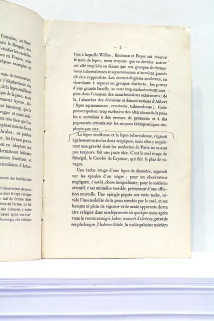 Livre Ancien Affections Lépreuses Régions Intertropicales Roux Marseille 1860