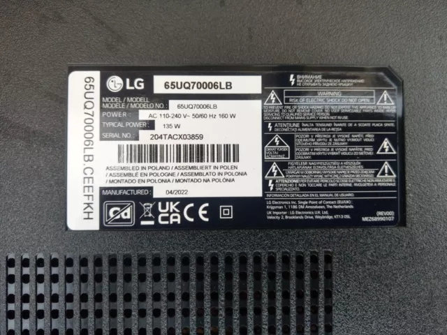 LG  65UQ70006LB Smart TV Ersatzteile Mainboard Netzteil Fernbedienung usw.