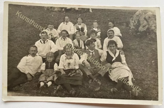 orig. Foto AK um 1920 Tracht Trachten Frauen Männer Mode Spreewald ? Lausitz ?